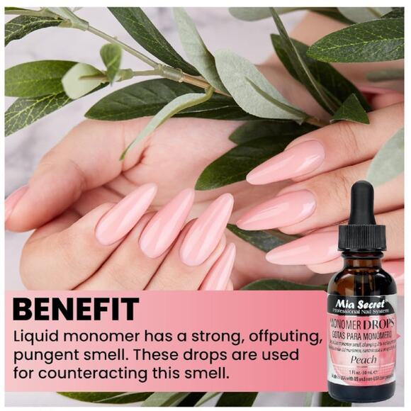 Mia Secret Monomer Drops - Peach Scent - 1oz - Odor Neutralizer - Liquid Acrylic - Picture 3 of 7